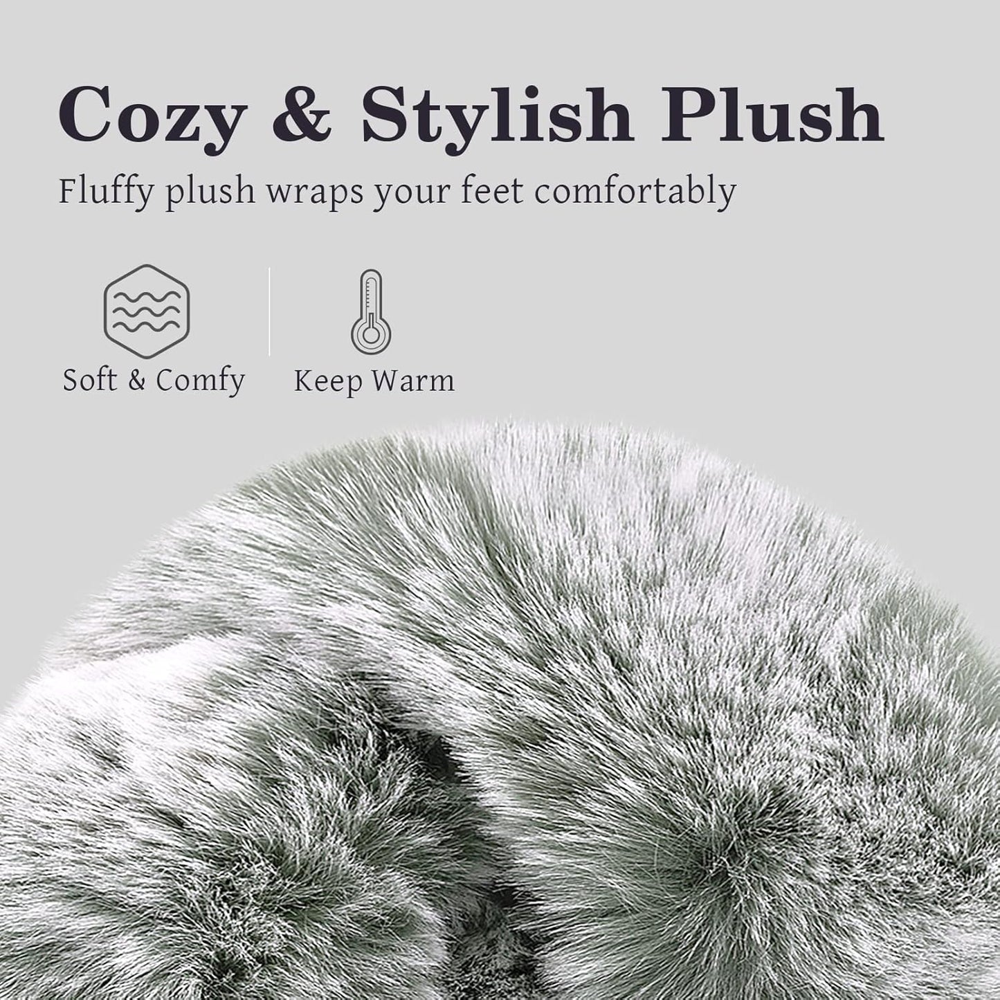 Womens Cross Band Slippers Cozy Furry Fuzzy House Slippers Open Toe Fluffy Indoor Shoes Outdoor Slip on Warm Breathable Anti-Skid Sole