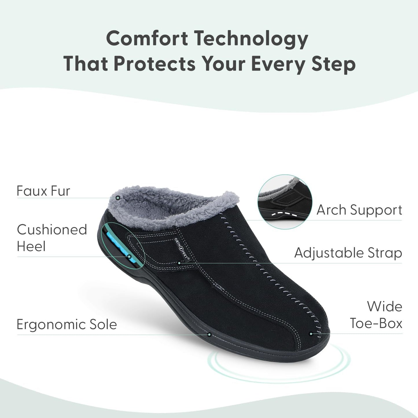 Men'S Orthopedic Clog Slipper with Arch Support Asheville