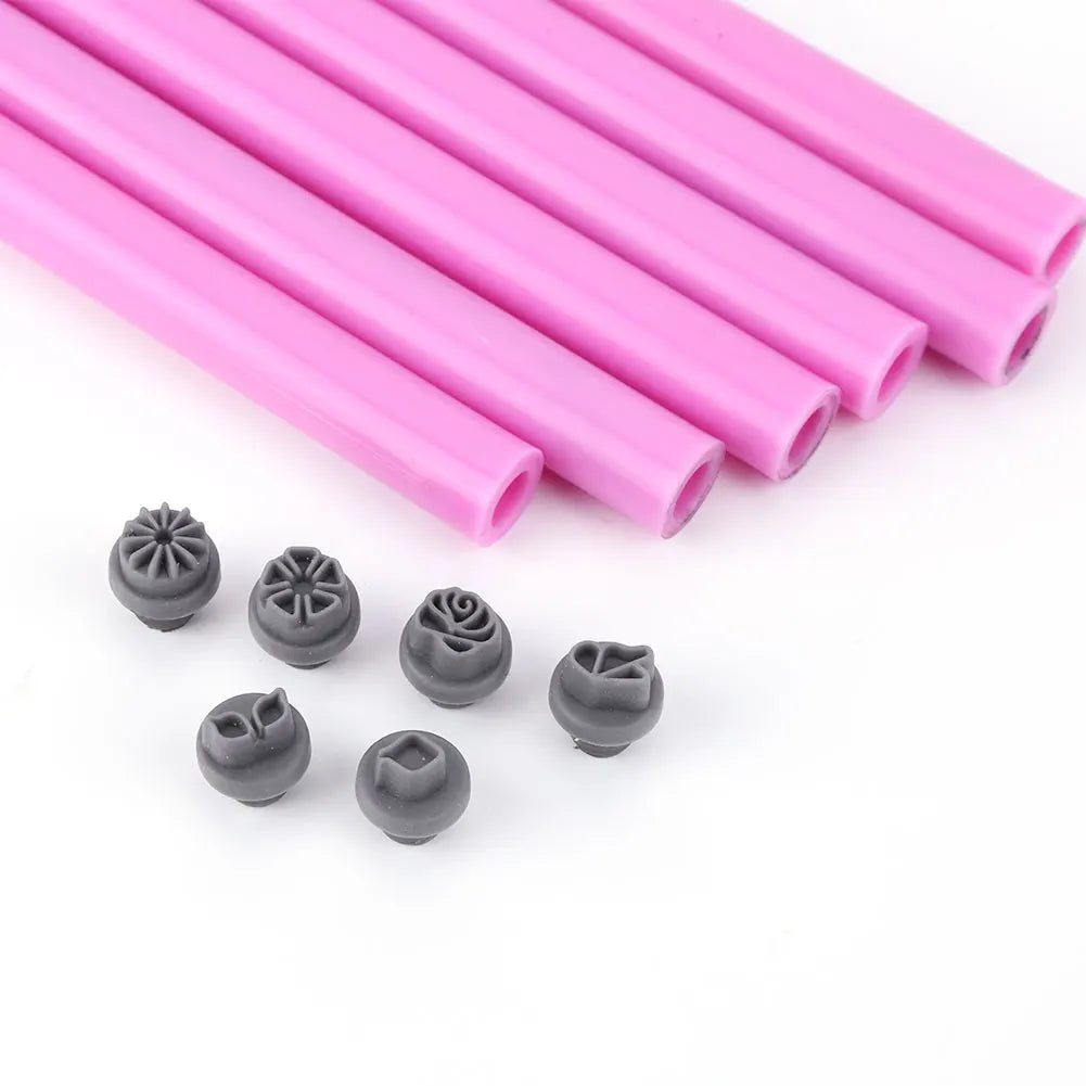 6PCS Professional Nail Art Dotting Brush Nail Art Stamp Pen Set Flower Painting Drawing Manicure Tools Nail Graffiti Pen