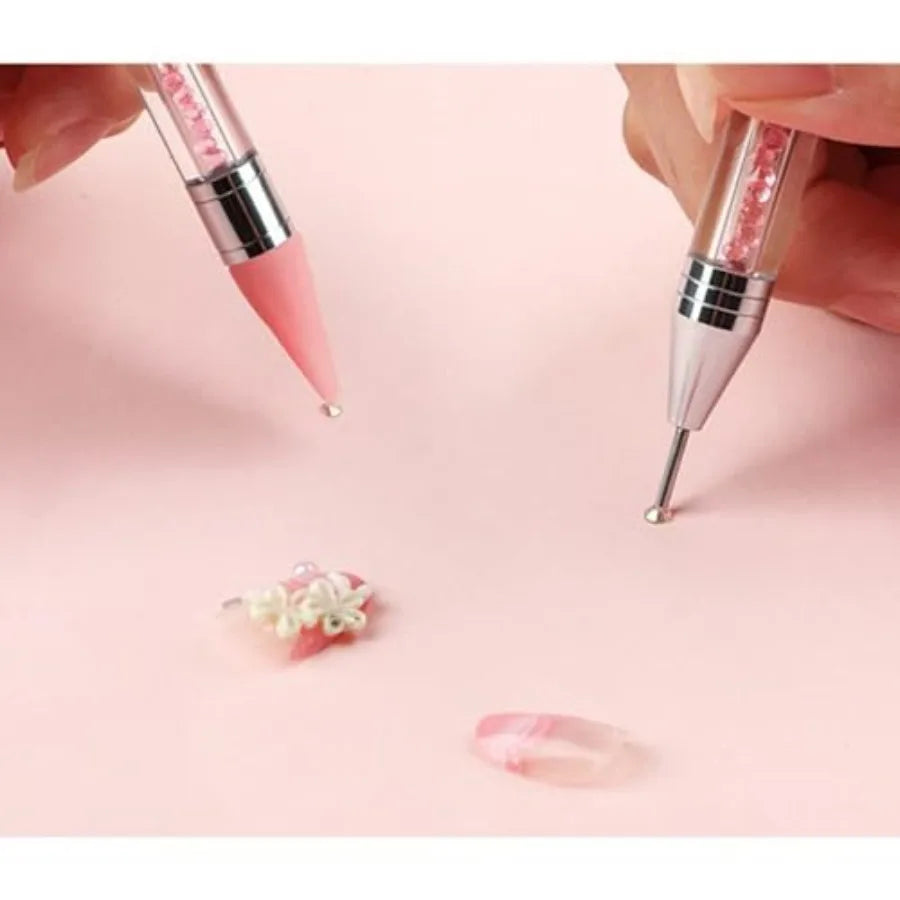 Rhinestone Picker Dotting Pen Nail Dotting Tool Double  Wax Pen Rhinestone Pickup Tool for DIY Nail Art