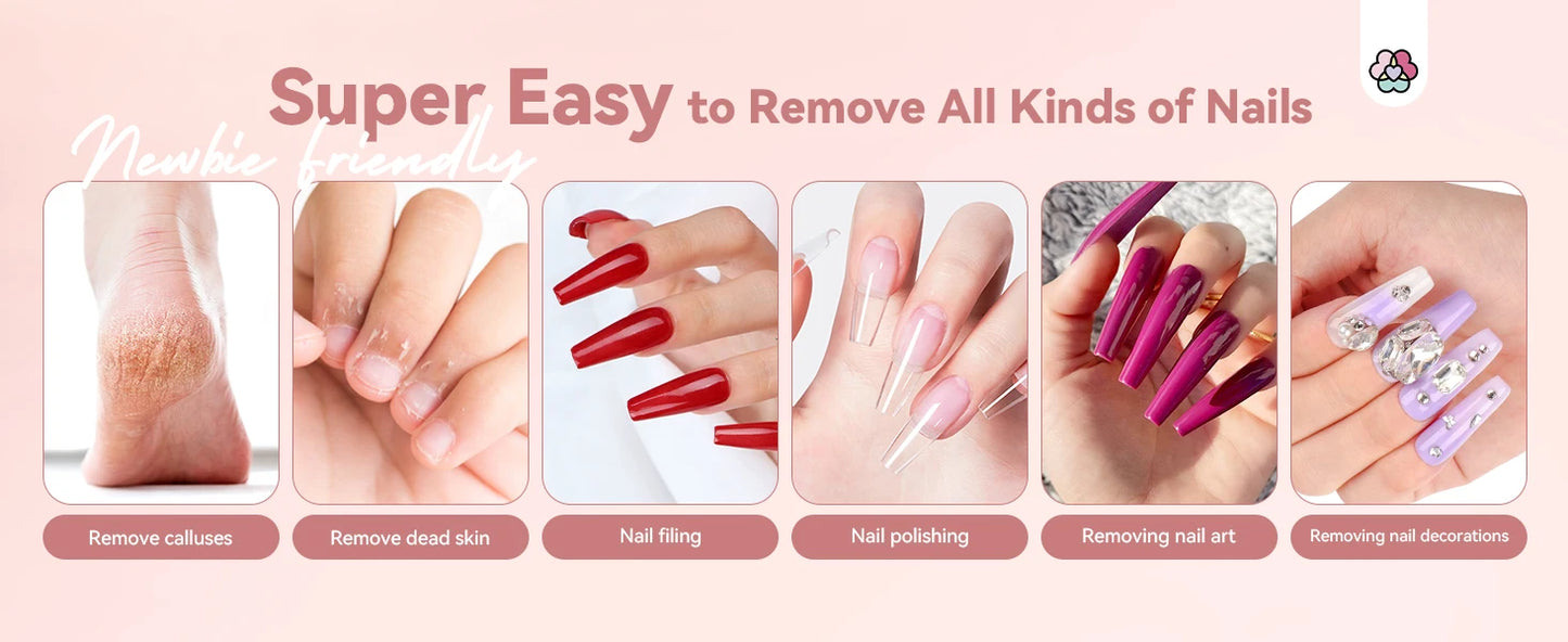 SAVILAND Acrylic Electric Nail Drill Machine Portable Efile Nail Drill Machine Complete Drill Bits for Remove Nails Manicure