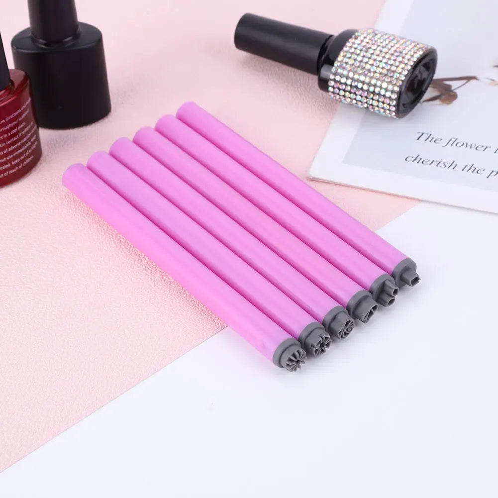 6PCS Professional Nail Art Dotting Brush Nail Art Stamp Pen Set Flower Painting Drawing Manicure Tools Nail Graffiti Pen