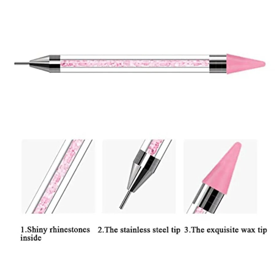 Rhinestone Picker Dotting Pen Nail Dotting Tool Double  Wax Pen Rhinestone Pickup Tool for DIY Nail Art