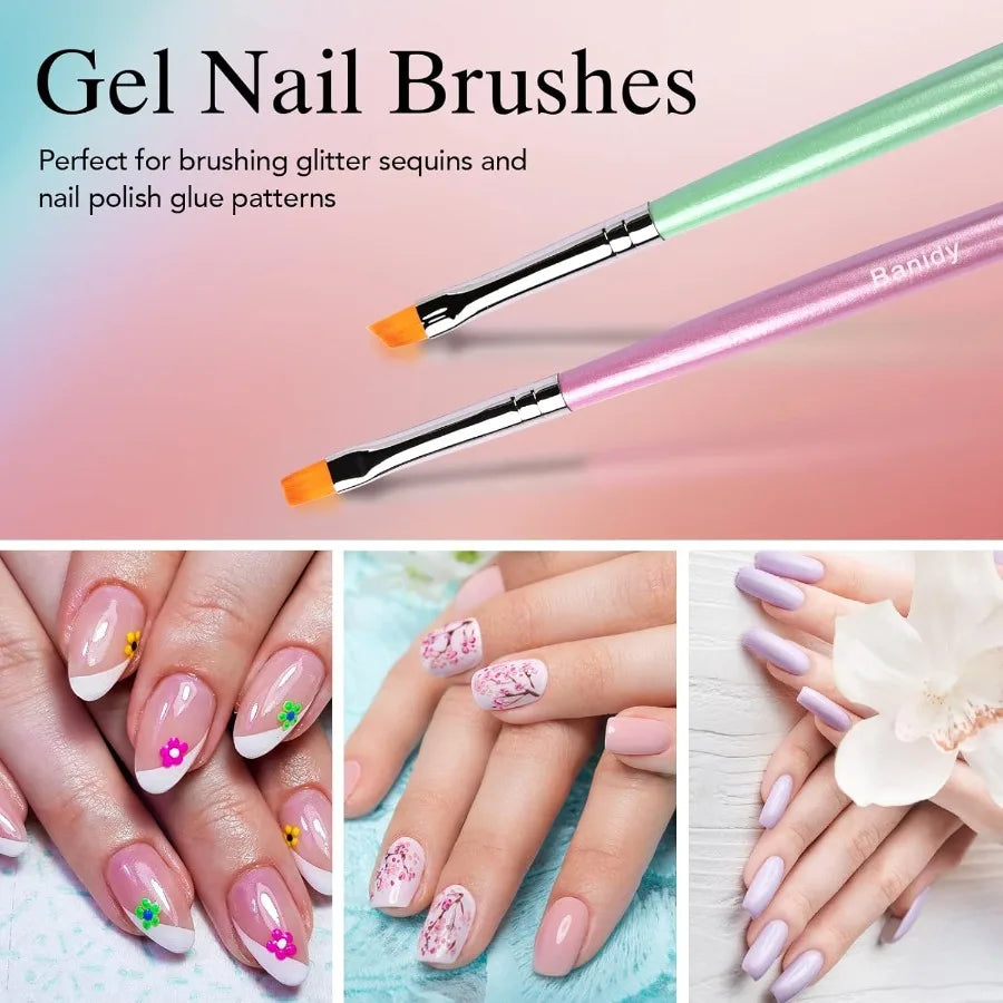 Nail Art Brushes for Gel Nail Art Nail Design Brush Tools Dual Pen Painting Set Include Nail Extension Gel Brush Nail Art Liner