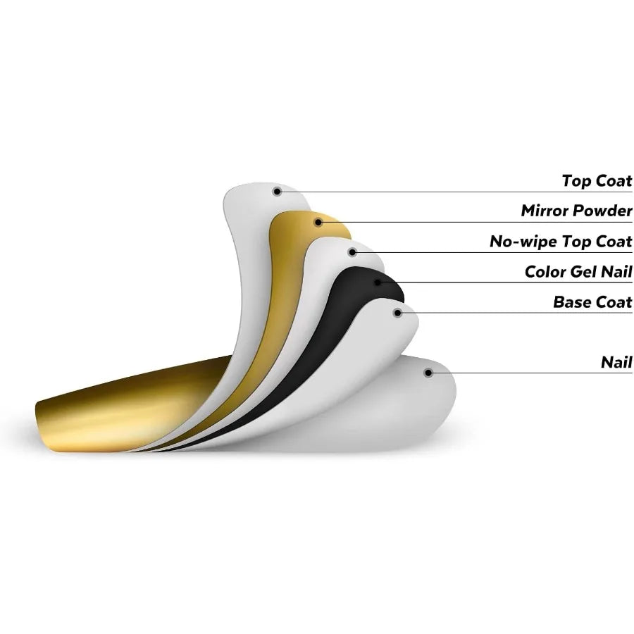 16 Jars Chrome Nail Powder Nail Art Fimo Striping Tape Lines Dration Metallic Mirror Effect Holographic Aurora Chameleon Pigmen