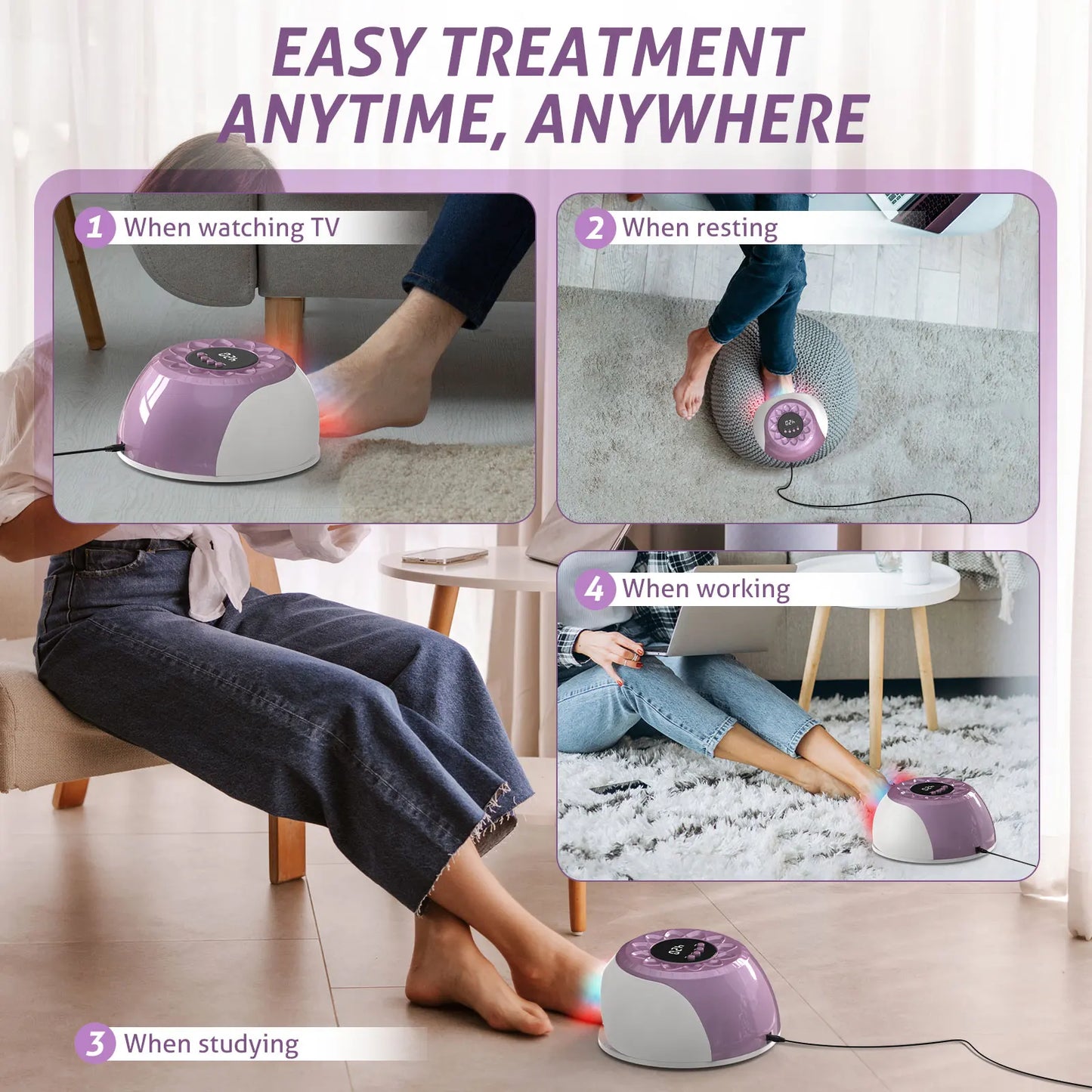 20W Nail Fungus Laser Therapy Device Intelligent Sensor&Digital Display 42pcs*650nm+15pcs*470nm Nail Fungus Remover Nail Care