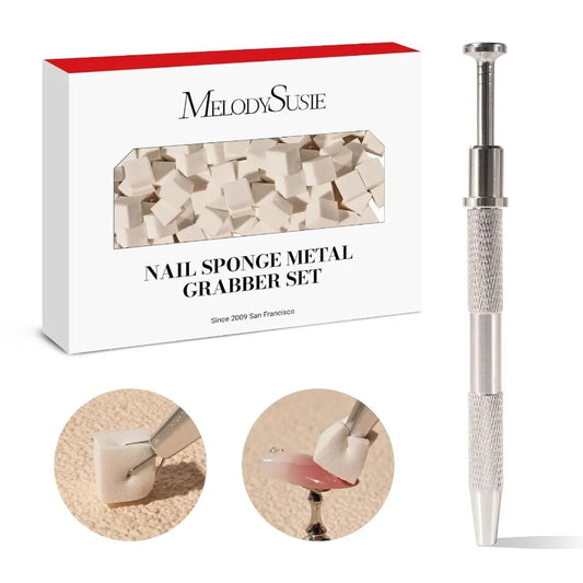 100Pcs Soft Nail Sponges for Ombre Nail Art Sponges With Grabbing Pen Blooming Nails Gradient Nail Manicure Nail Art Tools Prof