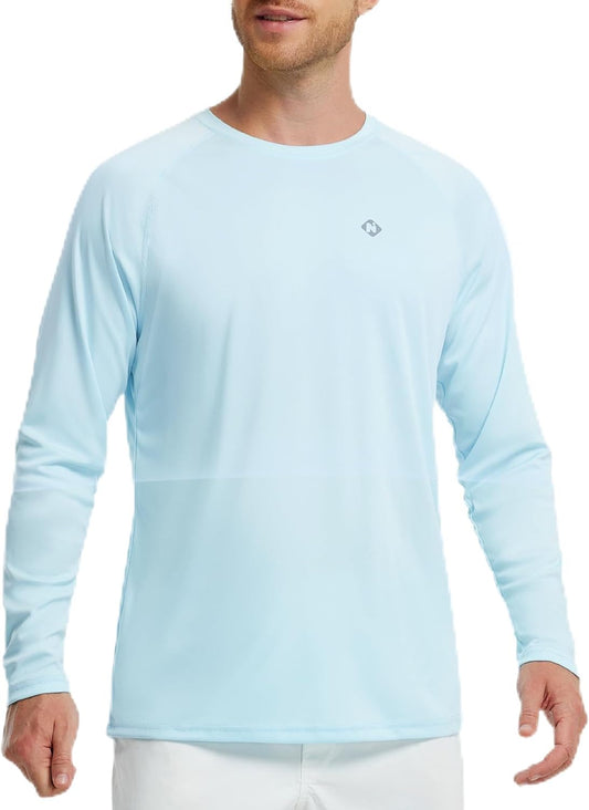 Men'S Rash Guard Shirts Swim Shirts UPF 50+ UV Sun Protection Long Sleeve Shirts Lightweight Quick Dry