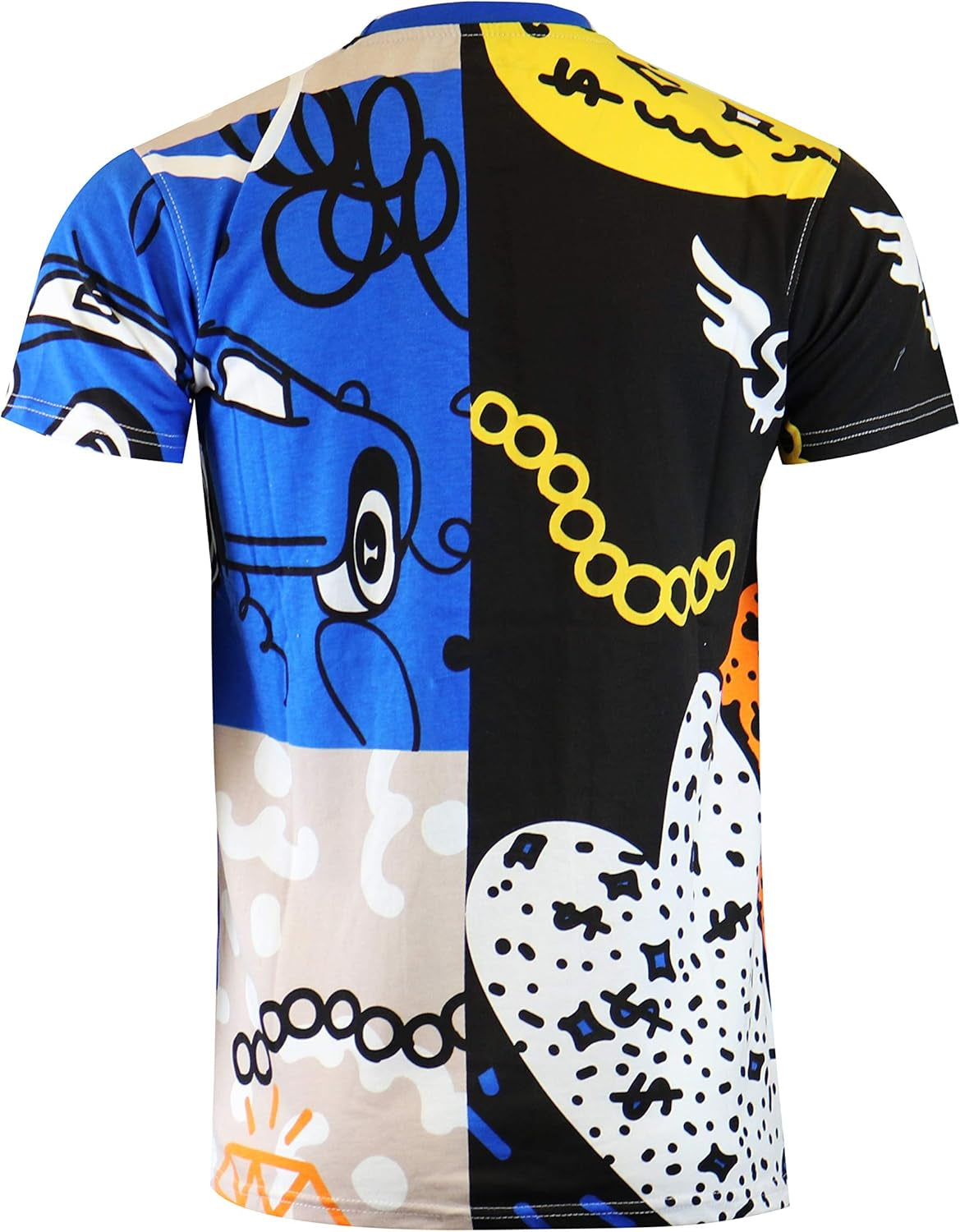 Mens Hipster Hip-Hop Urban Modern Tees - NYC Street Fashion Streetwear Stylish Longline Print T-Shirt